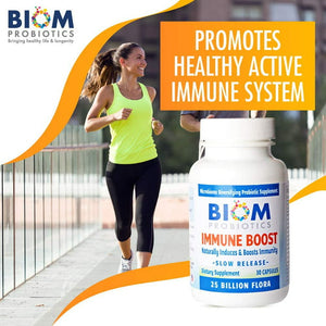 Biom Probiotics Slow-Release Immune Boosting, Ginger & Curcumin Extract, Probiotic Supplement, 30 count