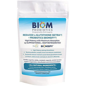 Biom Probiotic L-Glutathione Probiotic Suppository, 500mg, High Potency