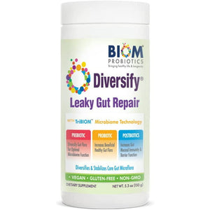 Biom Probiotics Diversify Total Gut Health Human Milk Oligosaccharides Supplement with Prebiotics, Probiotics and Postbiotics, 5.3 Oz Net Weight