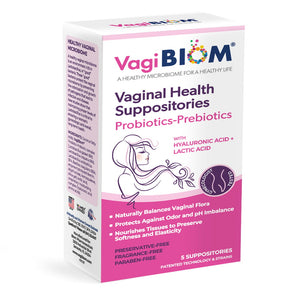 VagiBiom- Biom Probiotics Vaginal Probiotic Suppository for Women, Fragrance Free, 5 Count